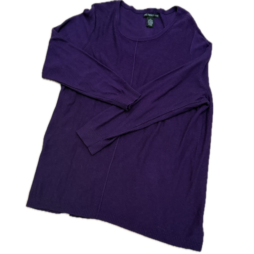 Two Twenty Five Purple Women's Cashmere Blend Crew Neck Sweater, Size 2X